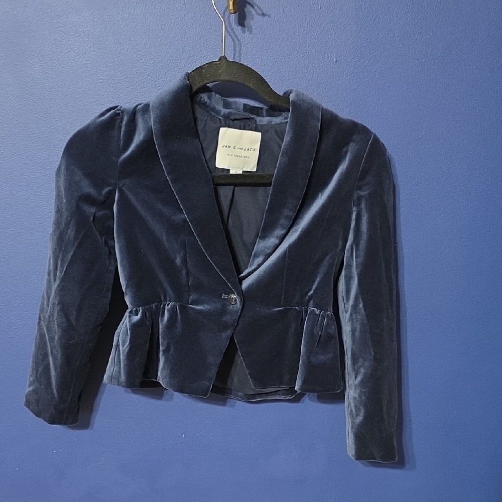 Janie and Jack Blue Velvet Blazer